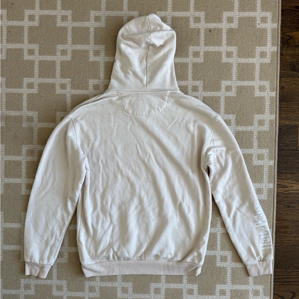 Harry Potter Hogwarts Crest Hoodie Cream Fleece Lined Graphic Sweatshirt Small - Picture 3 of 7